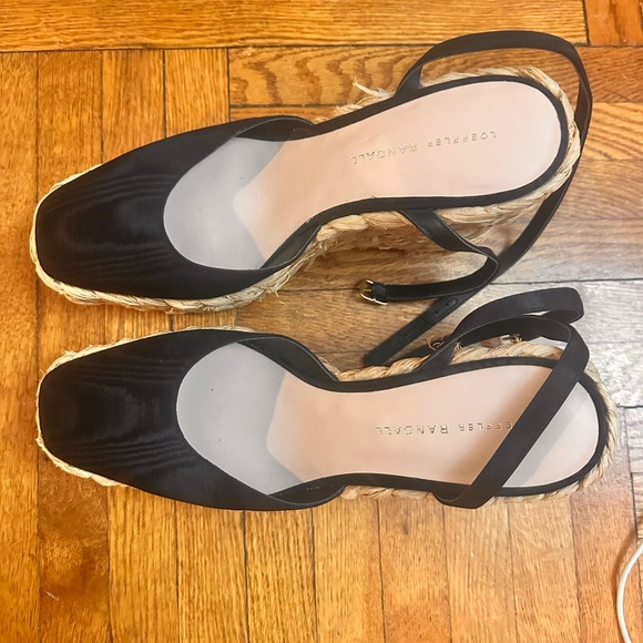 Loeffler Randall Tallulah Wedge Heels Size 9 Black Espadrille Wedges Platform - Picture 3 of 4